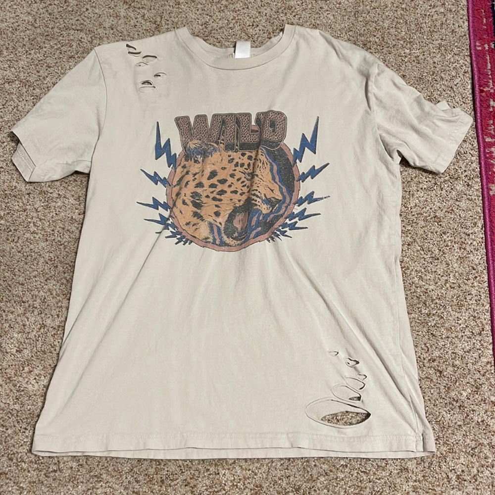 Altard State, graphic tee with holes. Size S/M